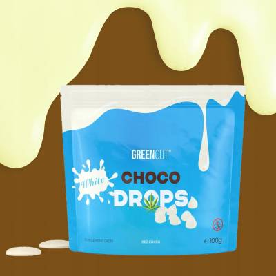 Czekoladki konopne Green Out Choco Drops - Białe